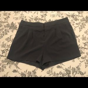 Dark Grey Zip Front Shorts